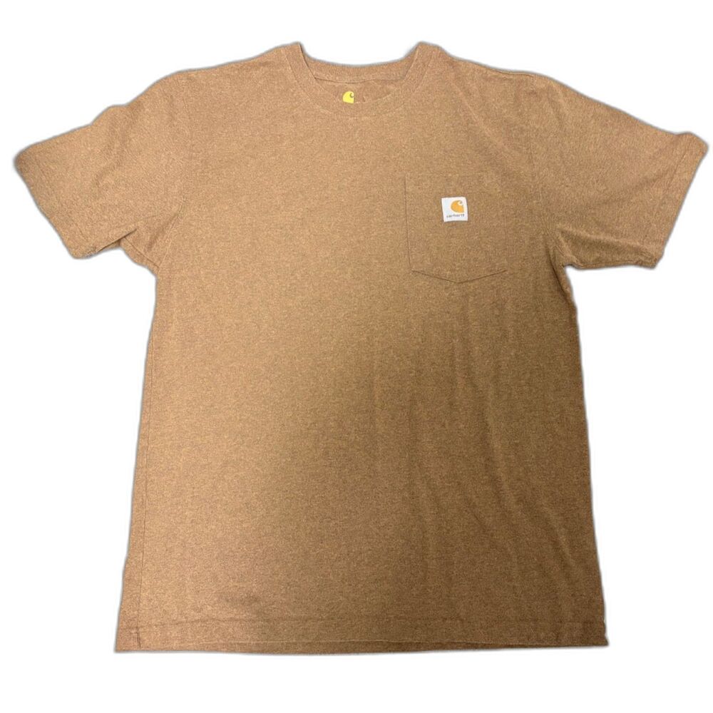 Carhartt Men's Tee M Light Brown Short Sleeve Workwear Casual 100% Cotton Rugged